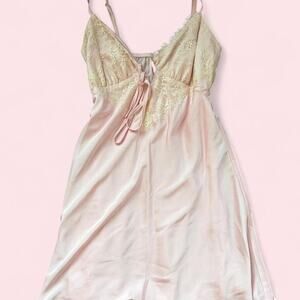 Pink lace mini dress